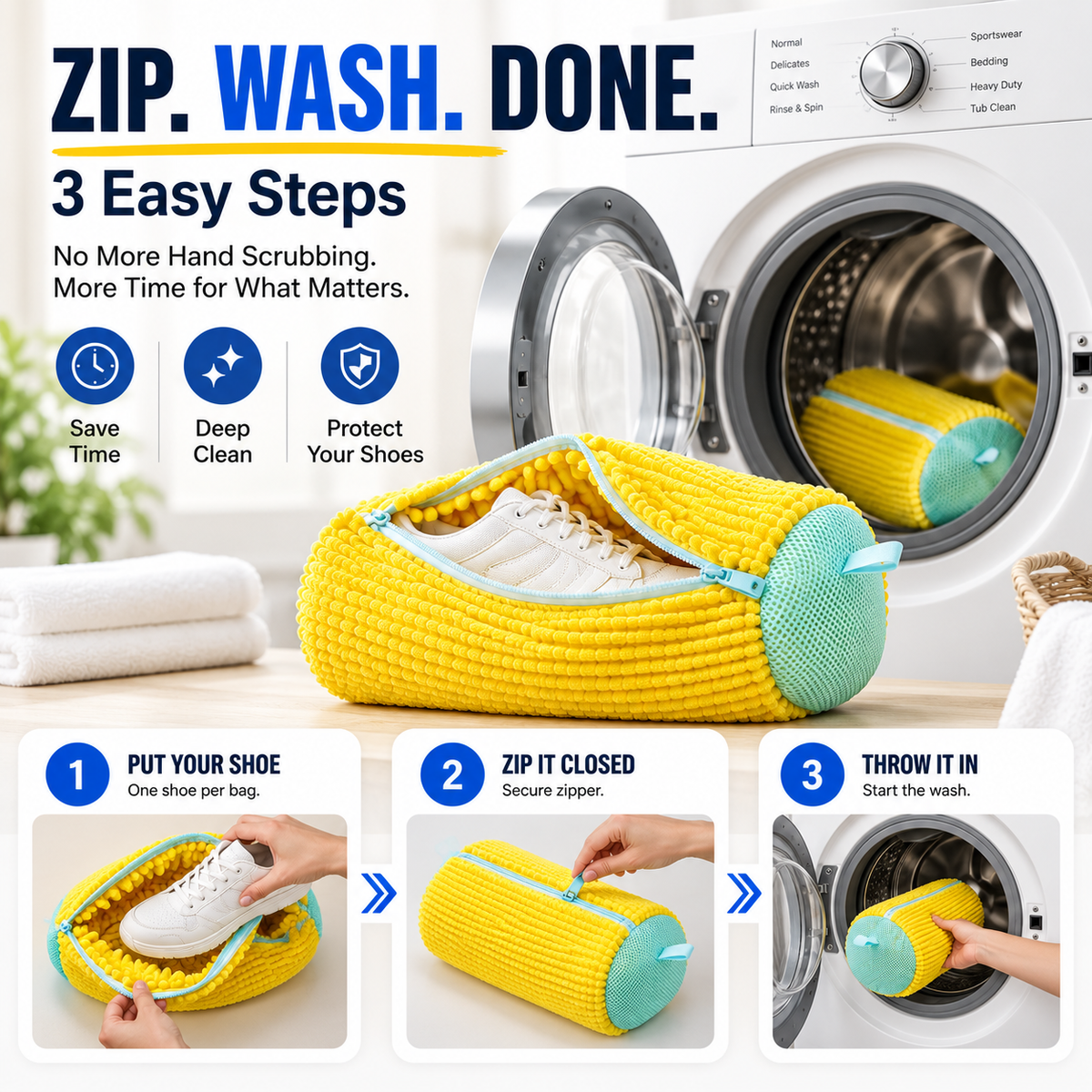 π No-Scrub Shoe Washing Bag β Clean & Protect Your Sneakers In The Washing Machine