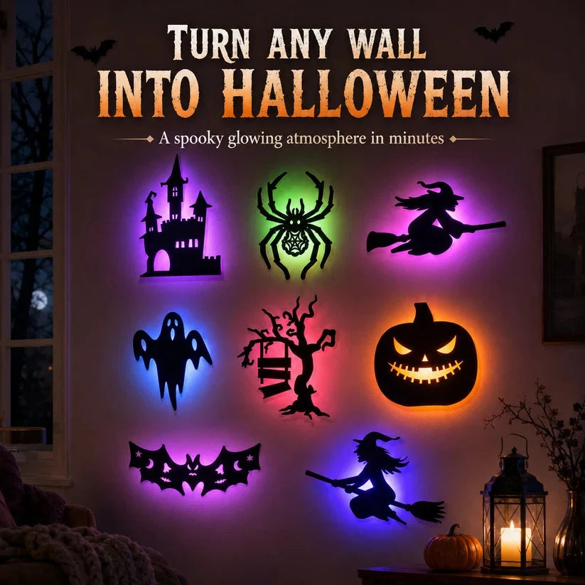 π₯ HALLOWEEN SPECIAL π 30-Piece Glowing Wall DΓ©cor Set β Turn Any Wall Into a Spooky Night Scene π»