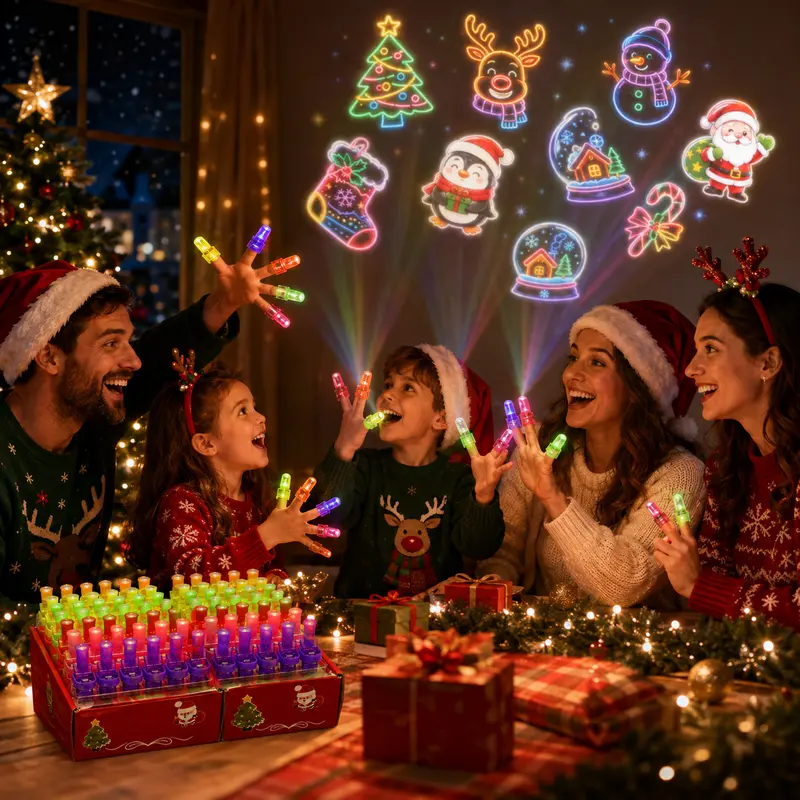 π Halloween LED Projector Rings | Spooky Light-Up Party Favors for Kids