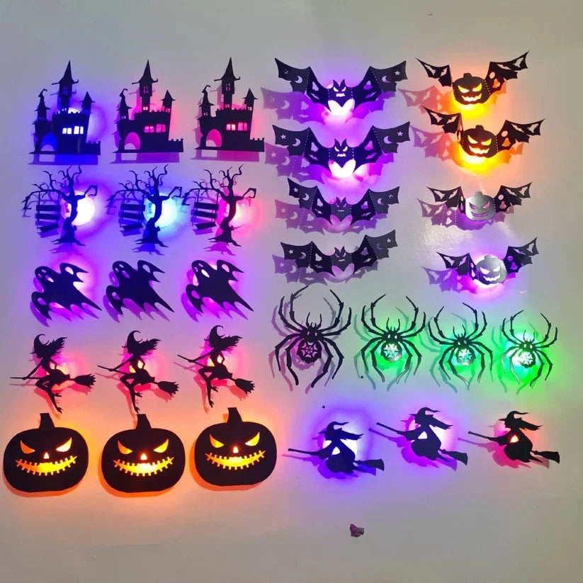 π₯ HALLOWEEN SPECIAL π 30-Piece Glowing Wall DΓ©cor Set β Turn Any Wall Into a Spooky Night Scene π»