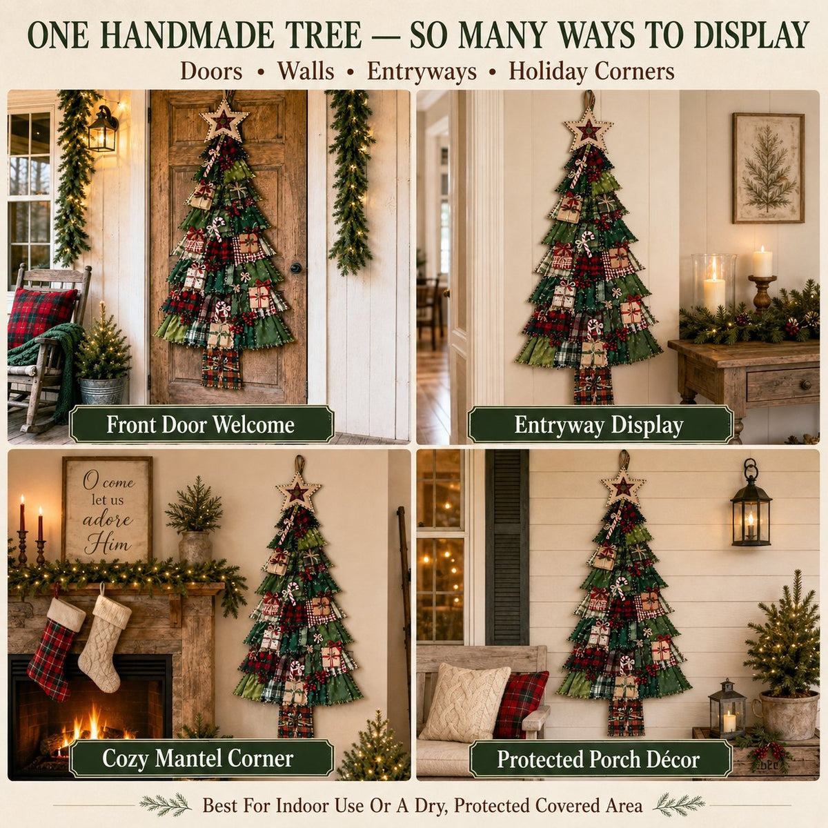 ⏳ Last Day 50% OFF – 🎄Beginner-Friendly DIY Oversized Patchwork Christmas Tree Door Hanging Kit | Complete Kit with All Tools & Step-by-Step Guide Included 💕