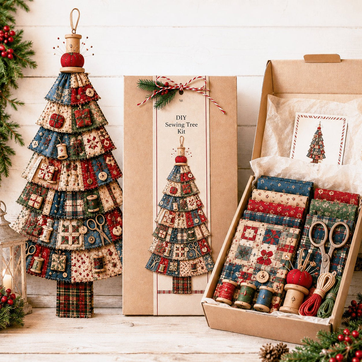 ⏳ Last Day 50% OFF – 🎄Beginner-Friendly DIY Oversized Patchwork Christmas Tree Door Hanging Kit | Complete Kit with All Tools & Step-by-Step Guide Included 💕