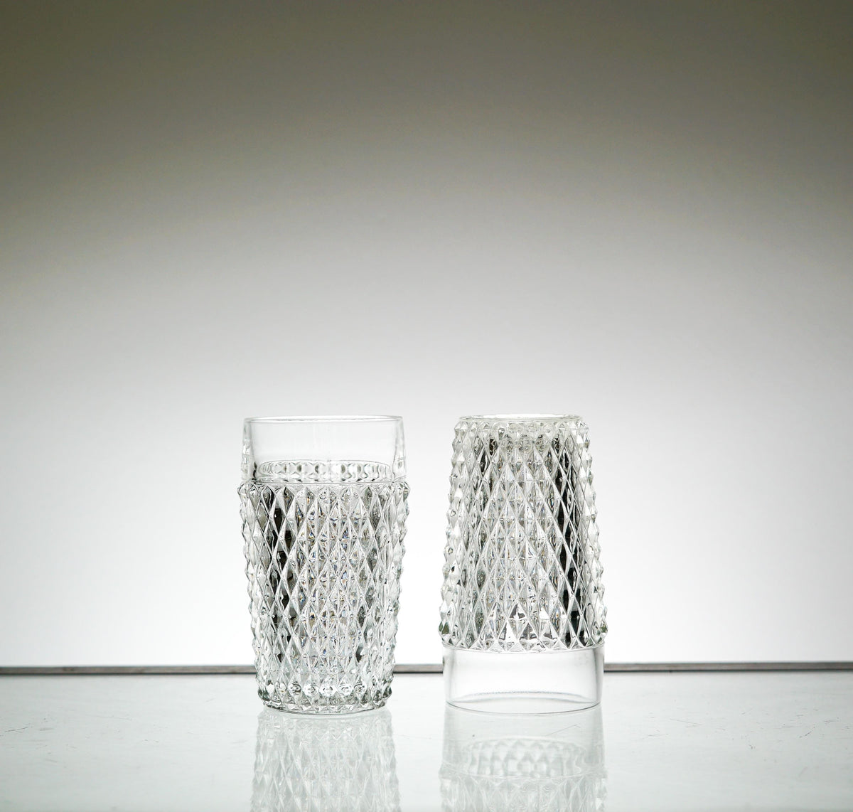 Textured Glass Set of 2, Vintage Glassware Set, Water Glasses, Iced Tea Glasses
