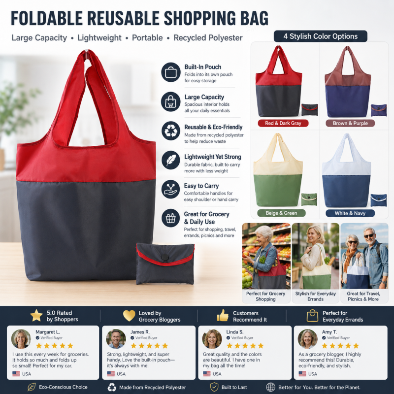 📢50% OFF !! ⏰Eco-Friendly Foldable Large Capacity Shopping Bag