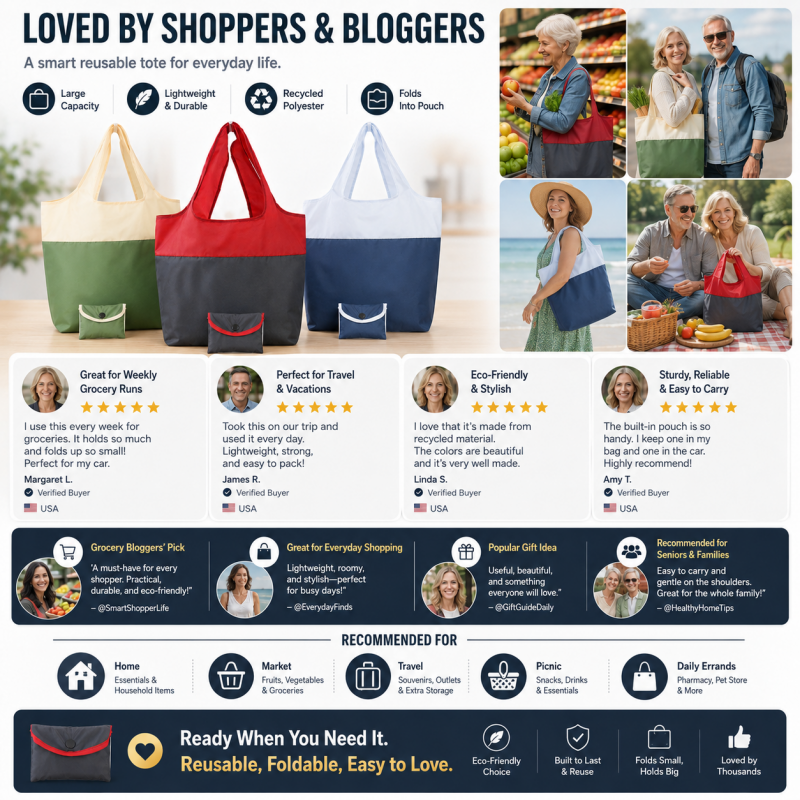 📢50% OFF !! ⏰Eco-Friendly Foldable Large Capacity Shopping Bag