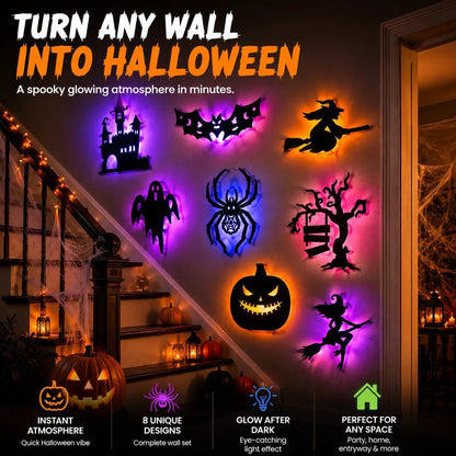 🔥 HALLOWEEN SPECIAL 🎃 30-Piece Glowing Wall Décor Set – Turn Any Wall Into a Spooky Night Scene 👻