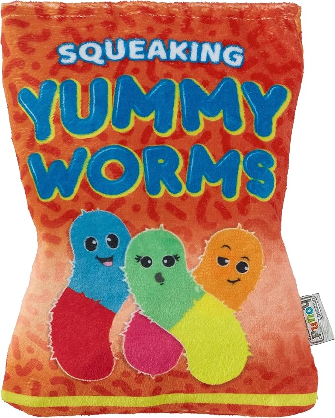 Snack Bag Yummy Worms Puzzle Squeaky Dog Toys