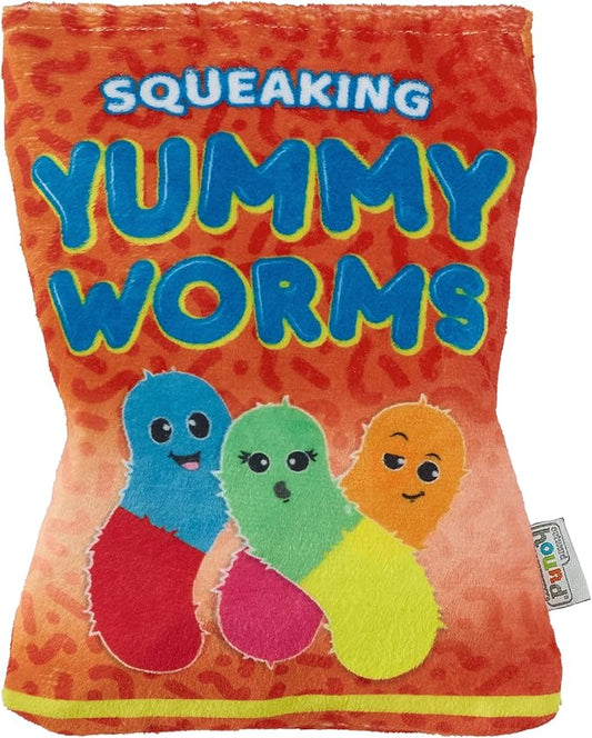 Snack Bag Yummy Worms Puzzle Squeaky Dog Toys