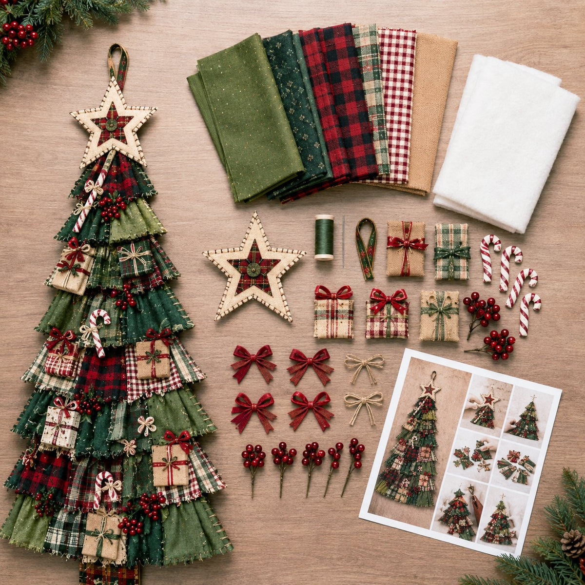 ⏳ Last Day 50% OFF – 🎄Beginner-Friendly DIY Oversized Patchwork Christmas Tree Door Hanging Kit | Complete Kit with All Tools & Step-by-Step Guide Included 💕