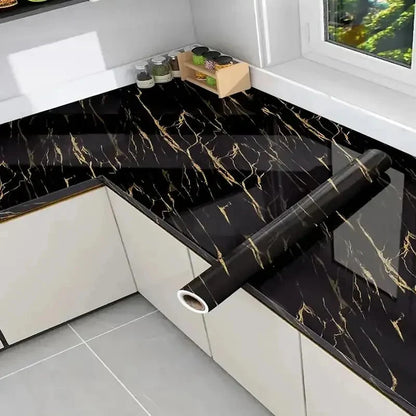 Gold Marble Pattern Self-Adhesive Wallpaper Roll