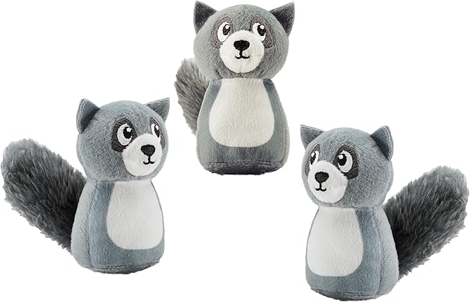 Squeakin' Raccoon Hide A Puzzle Plush Replacement Dog Toys - 3 Pack