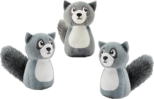 Squeakin' Raccoon Hide A Puzzle Plush Replacement Dog Toys - 3 Pack