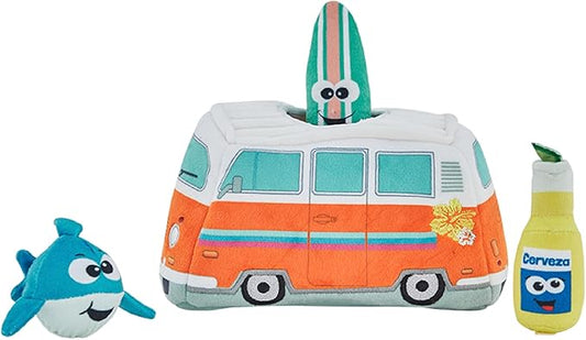 Hide A Surf Van Plush Dog Toy Puzzle