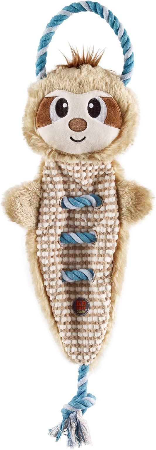 Dog Tug Toy for Tugging Squeaky Fun, 23.6 Inch Sloth, Brown, Large