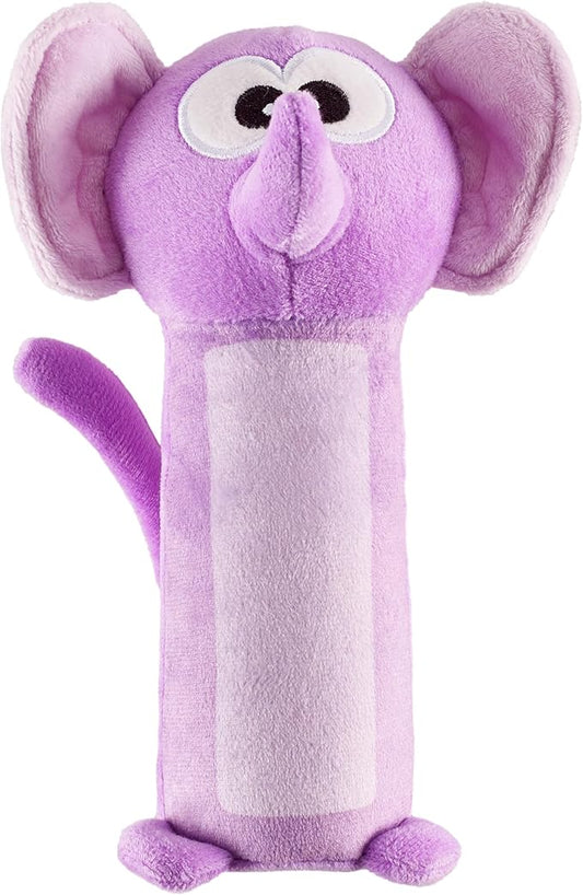 Elephant Dog Toy, 7.9 Inch Plush Squeaky & Crackle Toy for Dogs, Interactive Fetch & Engaging Solo Play, Small, Purple