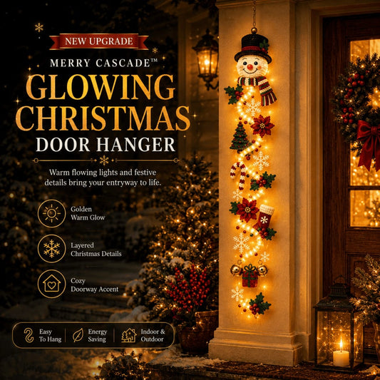 ⏳ Last Day 50% OFF – 🎄Glowing Christmas Door Hanger | 6 Festive Lighted Designs with Warm Glow, Dimensional Details & Space-Saving Vertical Decor ✨
