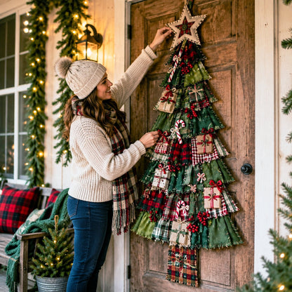 ⏳ Last Day 50% OFF – 🎄Beginner-Friendly DIY Oversized Patchwork Christmas Tree Door Hanging Kit | Complete Kit with All Tools & Step-by-Step Guide Included 💕