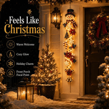 ⏳ Last Day 50% OFF – 🎄Glowing Christmas Door Hanger | 6 Festive Lighted Designs with Warm Glow, Dimensional Details & Space-Saving Vertical Decor ✨