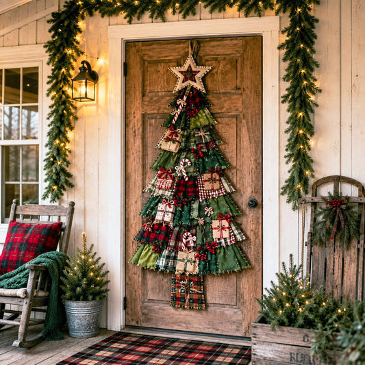 ⏳ Last Day 50% OFF – 🎄Beginner-Friendly DIY Oversized Patchwork Christmas Tree Door Hanging Kit | Complete Kit with All Tools & Step-by-Step Guide Included 💕