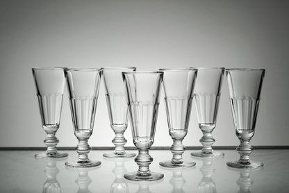 Vintage Glass Set Champagne Flute Glassware Set of 7