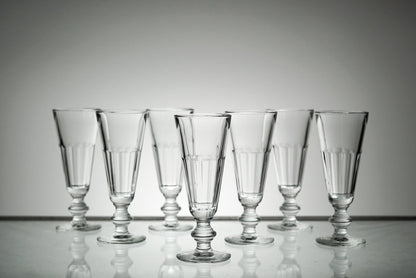 Vintage Glass Set Champagne Flute Glassware Set of 7