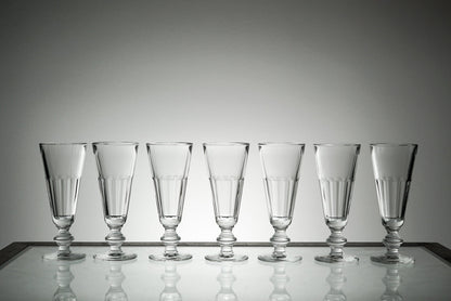 Vintage Glass Set Champagne Flute Glassware Set of 7