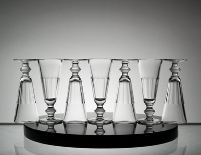 Vintage Glass Set Champagne Flute Glassware Set of 7