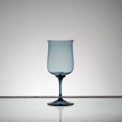 Blue Crystal Glass Set of 5, Wine Glasses, Stemware