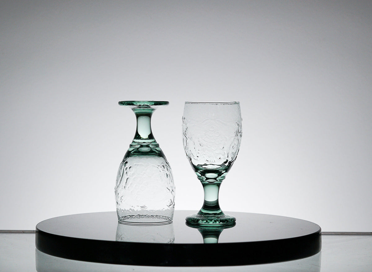 Vintage Textured Green Glass Set of 4, Whiskey Tumbler Glasses, Cocktail Glass, Scotch Glass, Lowball Glass Barware, Retro Barware