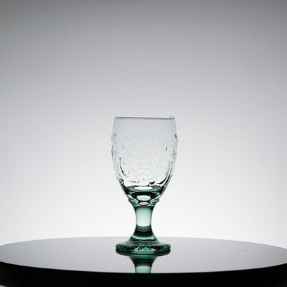 Vintage Textured Green Glass Set of 4, Whiskey Tumbler Glasses, Cocktail Glass, Scotch Glass, Lowball Glass Barware, Retro Barware