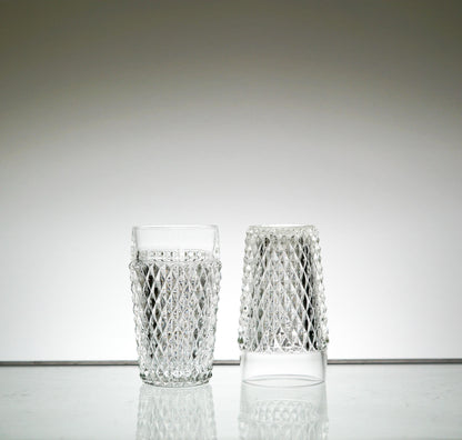 Textured Glass Set of 2, Vintage Glassware Set, Water Glasses, Iced Tea Glasses