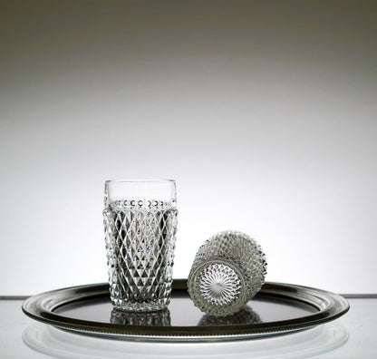 Textured Glass Set of 2, Vintage Glassware Set, Water Glasses, Iced Tea Glasses