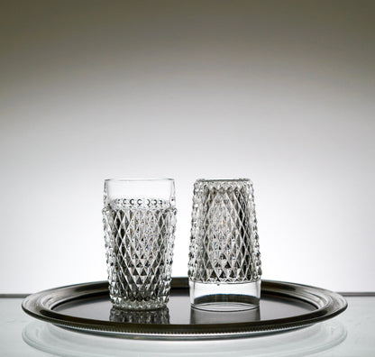 Textured Glass Set of 2, Vintage Glassware Set, Water Glasses, Iced Tea Glasses