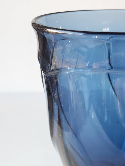Noritake Sweet Swirl 7 3/8" Stemmed Water Goblets Midnight Dark Blue Set of Six