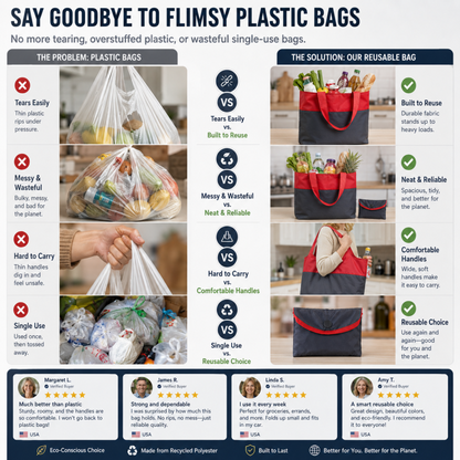📢50% OFF !! ⏰Eco-Friendly Foldable Large Capacity Shopping Bag